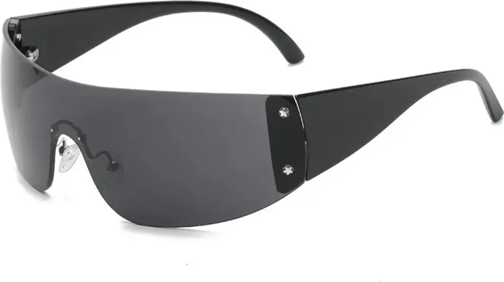 VeyRey Binneon Steampunk Nero: Occhiali da Sole Vintage Universali