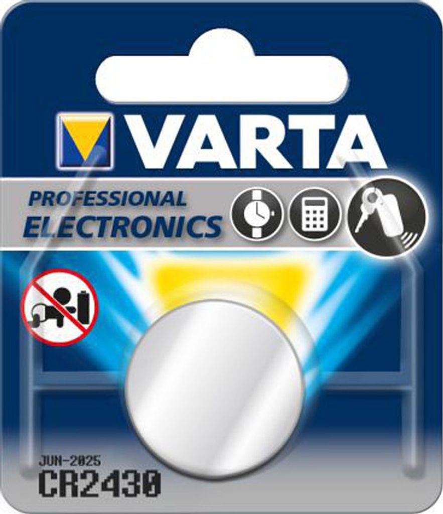 Varta → Ersatzbatterie Lithium CR2430 → Knopfzelle 3V → Batterie