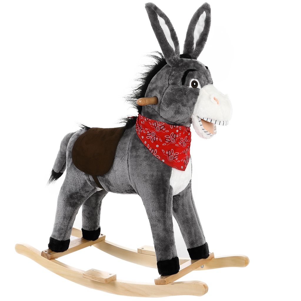 Schaukeltier Schaukelpferd Plüsch Kinder Baby Rocker Horse Esel Donkey 