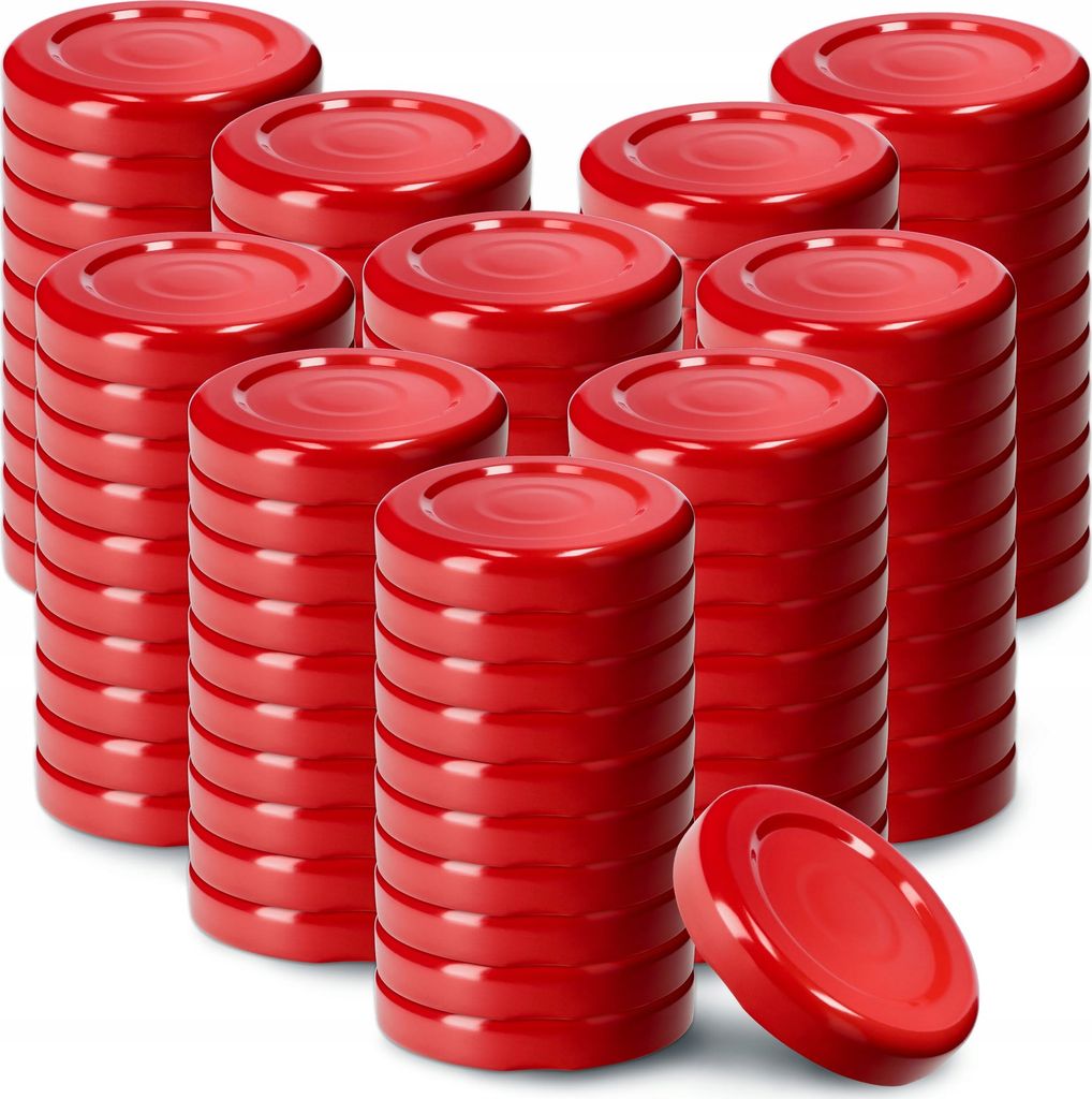 KADAX Deckel "Linards", Schraubdeckel für Gläser, Deckel aus Metall fi38 mm, 100 Stück, Rot