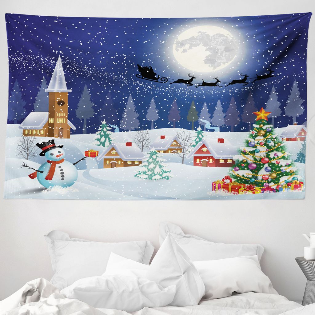 ABAKUHAUS Weihnachten Wandteppich, Winterlandschaft aus Produktbild 