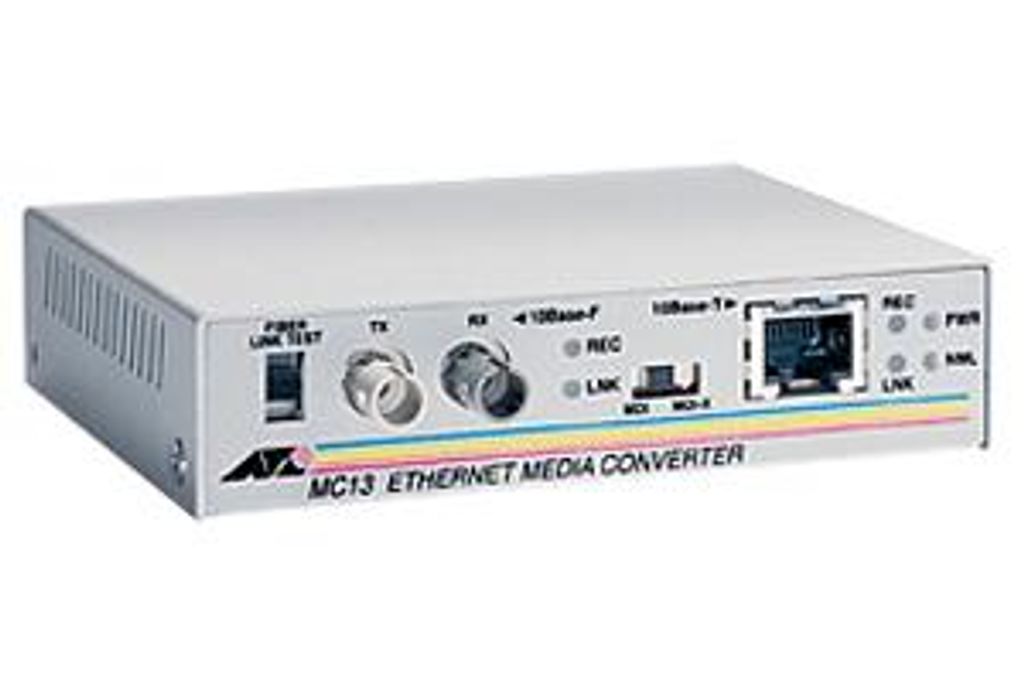 Allied Telesis 10T to 10FL (ST) Multi-Mode Media Converter, 10Base-T, Link, Power, 0 - 40 °C, -20 - 80 °C, 5 - 95%, UL-Cul, CSA/CSA, NRTL, TUV, CE
