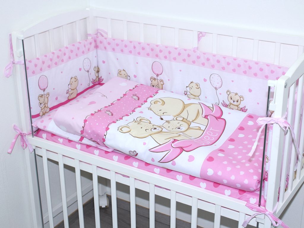 Baby Bettwäsche für Beistellbett 40x90cm Set mit Nestchen Produktbild 
