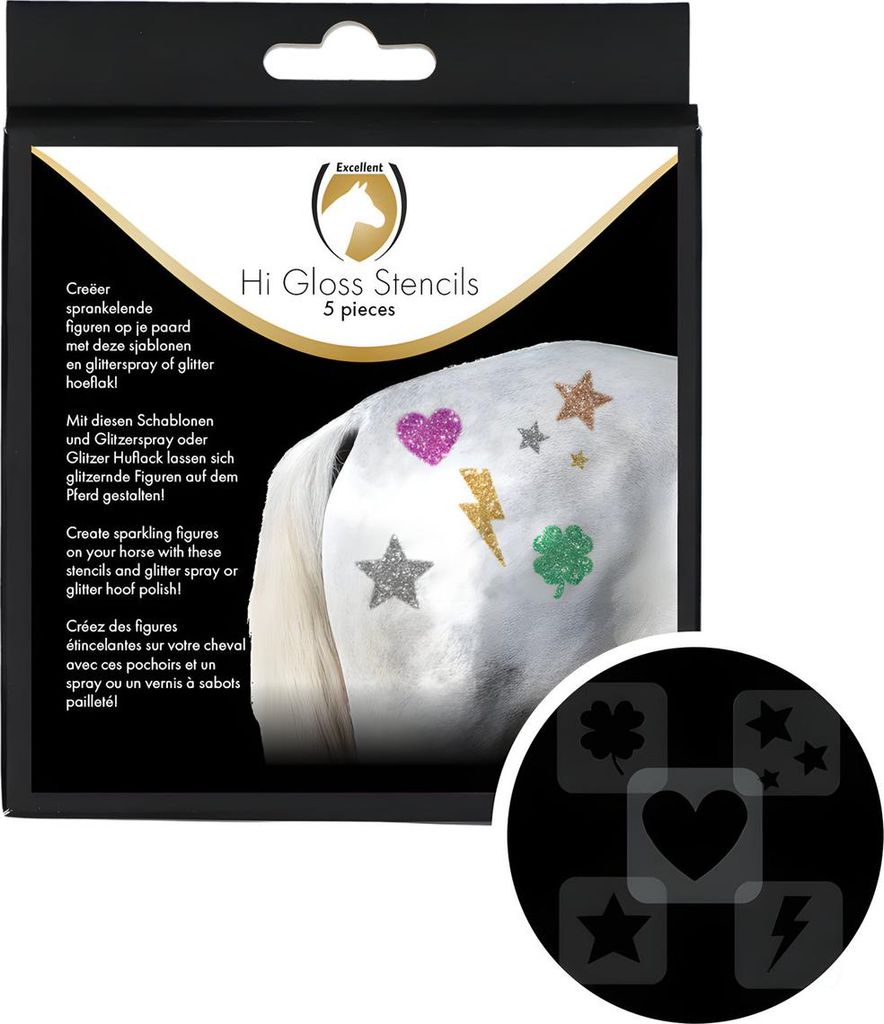 Eccellente Cavallo Hi Gloss Stencils 5 pezzi Immagine del prodotto 