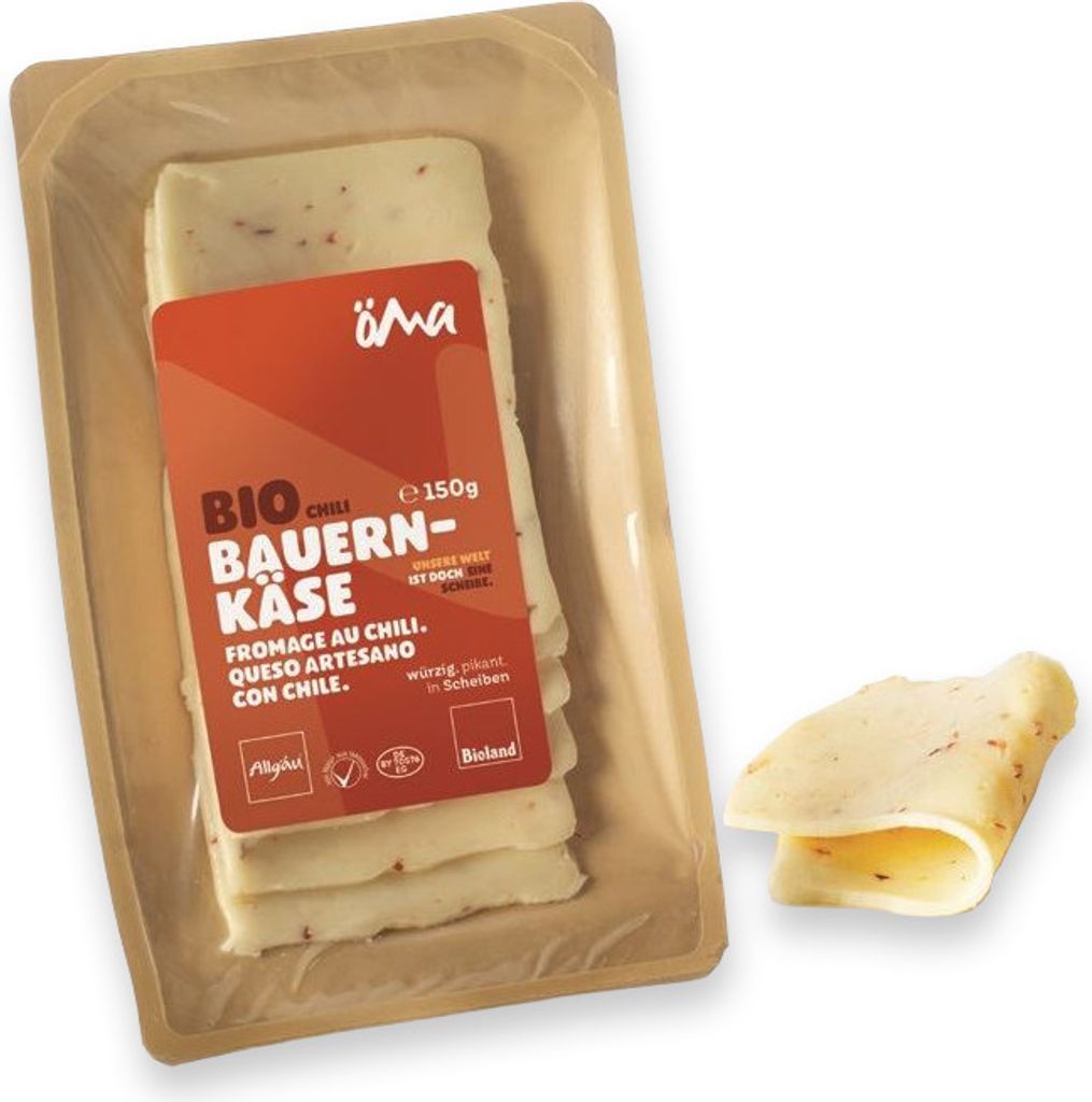 GELBER KÄSE MIT CHILISCHEIBEN (50 % FETT IN DER TROCKENMATERIAL) 150 g - OMA