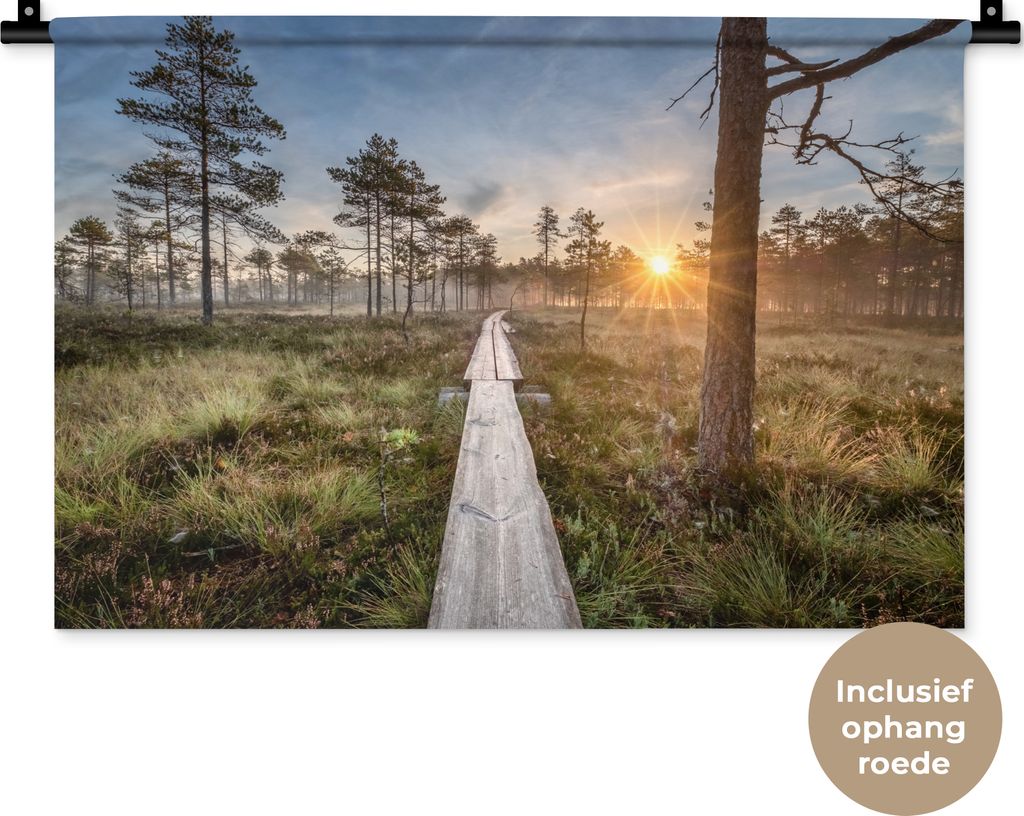 MuchoWow® Wandteppich Wandbehang Wald - Sumpf - Baum 60x40 Produktbild 
