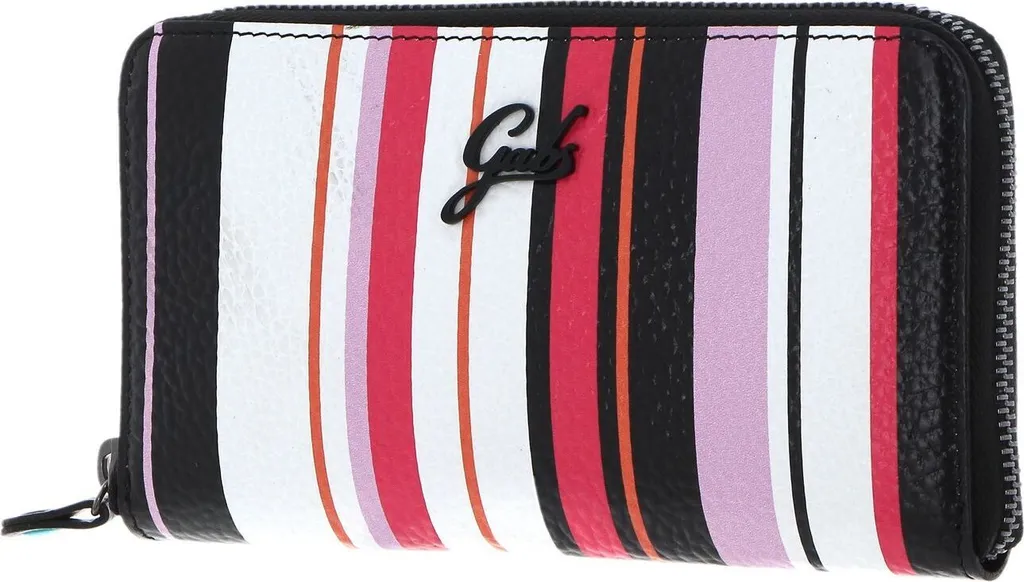 Gabs Pelle portafoglio GMONEY17 ST. Multirighe Ruga Bicolor Black Toni Caldi + Nero + Fresia multicolore