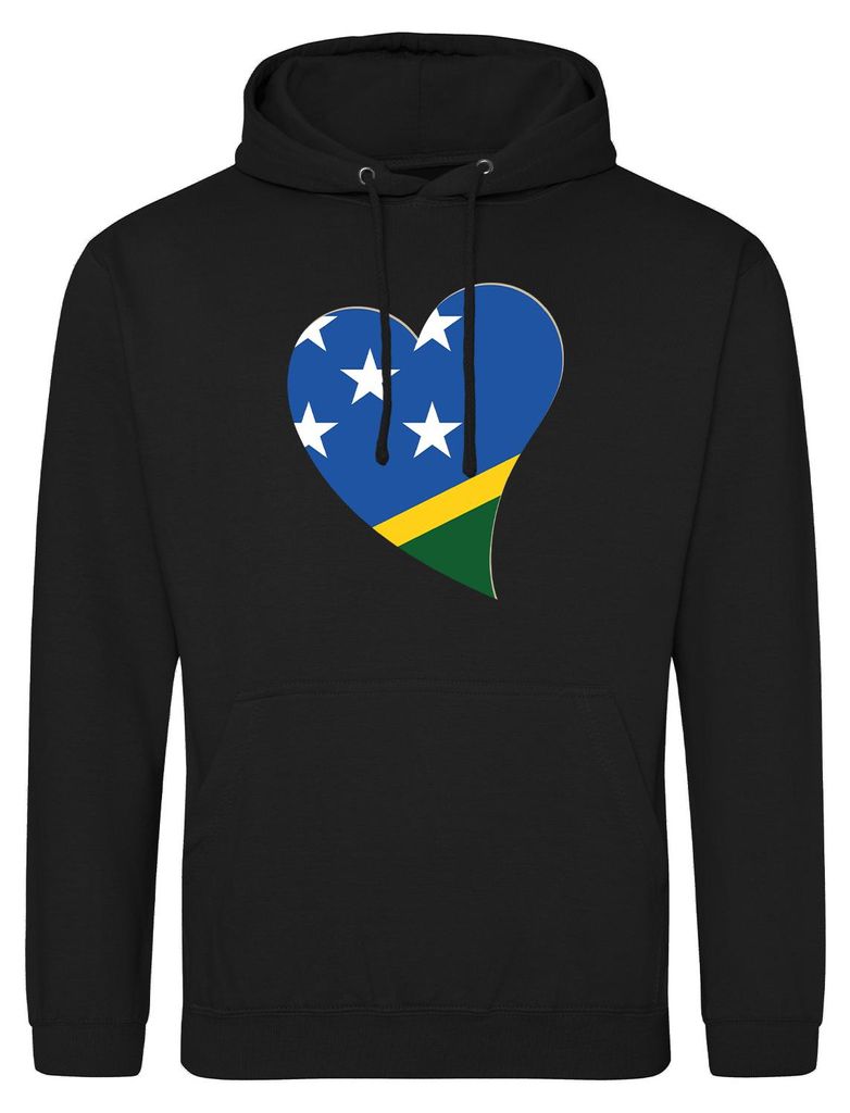 Huuraa Uni Hoodie Salomonen Flagge Herz XXL Deep Black Vegan Sweatshirt Geschenkidee