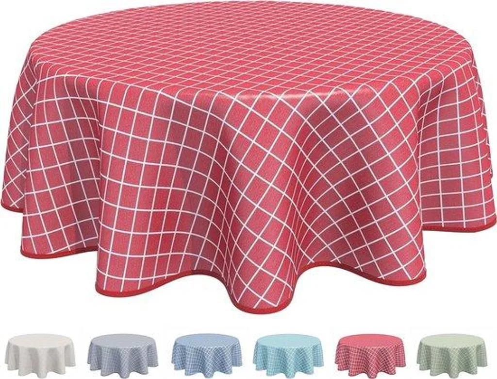 Nappe ronde 160 cm rouge lavable : fini les taches sur votre table !