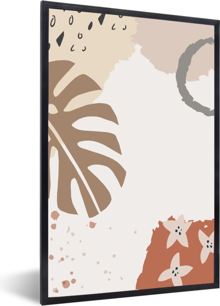 MuchoWow Gerahmtes Poster Sommer - Beize - Weiß 60x90 cm - Poster mit Schwarzem Bilderrahmen Wandposter Rahmen Foto Bilder - Kunst