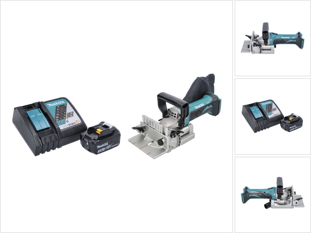 Makita DPJ 180 RF1 Akku Nutfräse 18 V 100 mm + 1x Akku 3,0 Ah + Ladegerät