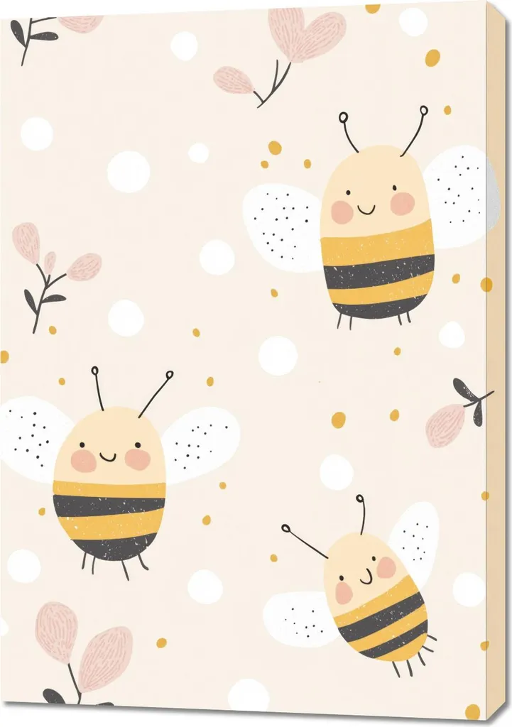 Quadro Cameretta Api 70x100 - Arredo Dolce per Bambini e Bambine