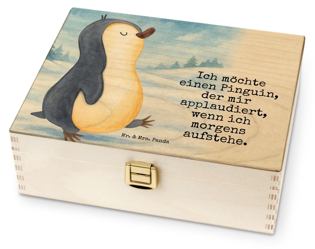Mr. & Mrs. Panda Teebox Pinguin marschieren Design - Weiß - Geschenk, Familie, Tee Box, Pinguine, für Paare, Aufstehen, Teeaufbewahrung, Unausges...