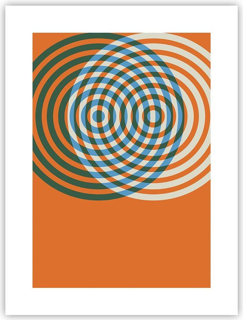 Poster - Poster ohne Rahmen - Abstraktion Modern Kreise - 30x40 cm - Wand Bild - Wanddeko - Wandbilder - Kunstposter - Wandposter - Bilder - Kunstd...