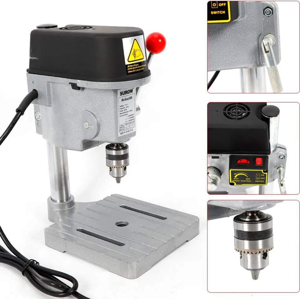 Perceuse d'établi mandrin 1-10mm - Mini machine à colonne 340W haute vitesse