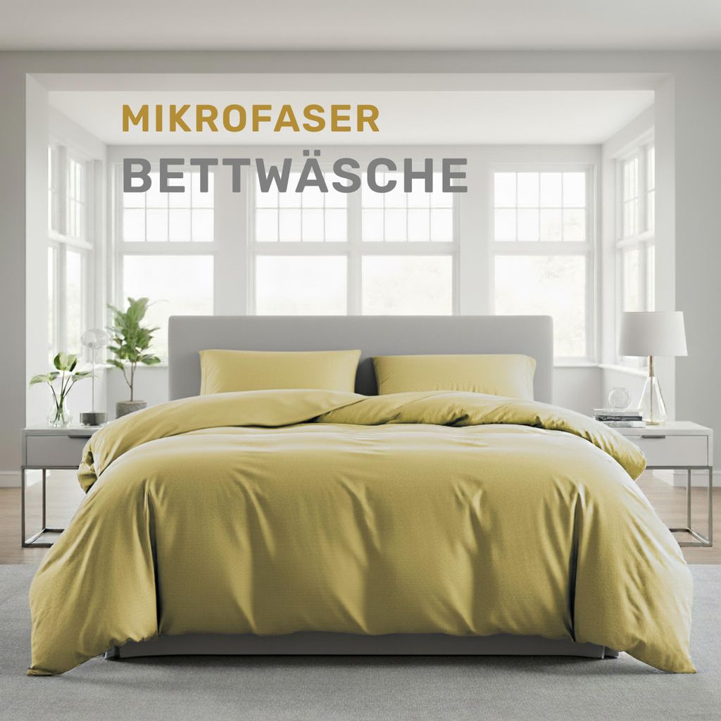 Lavea Bettwäsche 220x240 cm, 3-teilig, 1 Bettbezug 220x240 cm, 2 Kissenbezüge 80x80 cm, Mikrofaser, weich, atmungsaktiv, hypoallergen, Markenre...