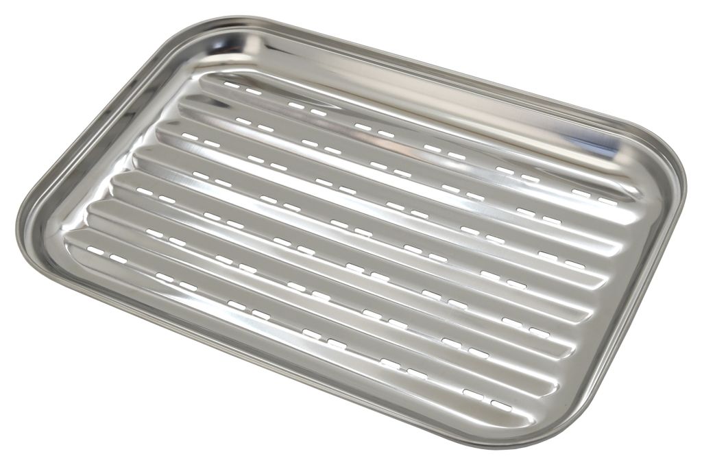 Cattara 13072 - Vassoio per grigliare in acciaio inox 34 x Immagine del prodotto 