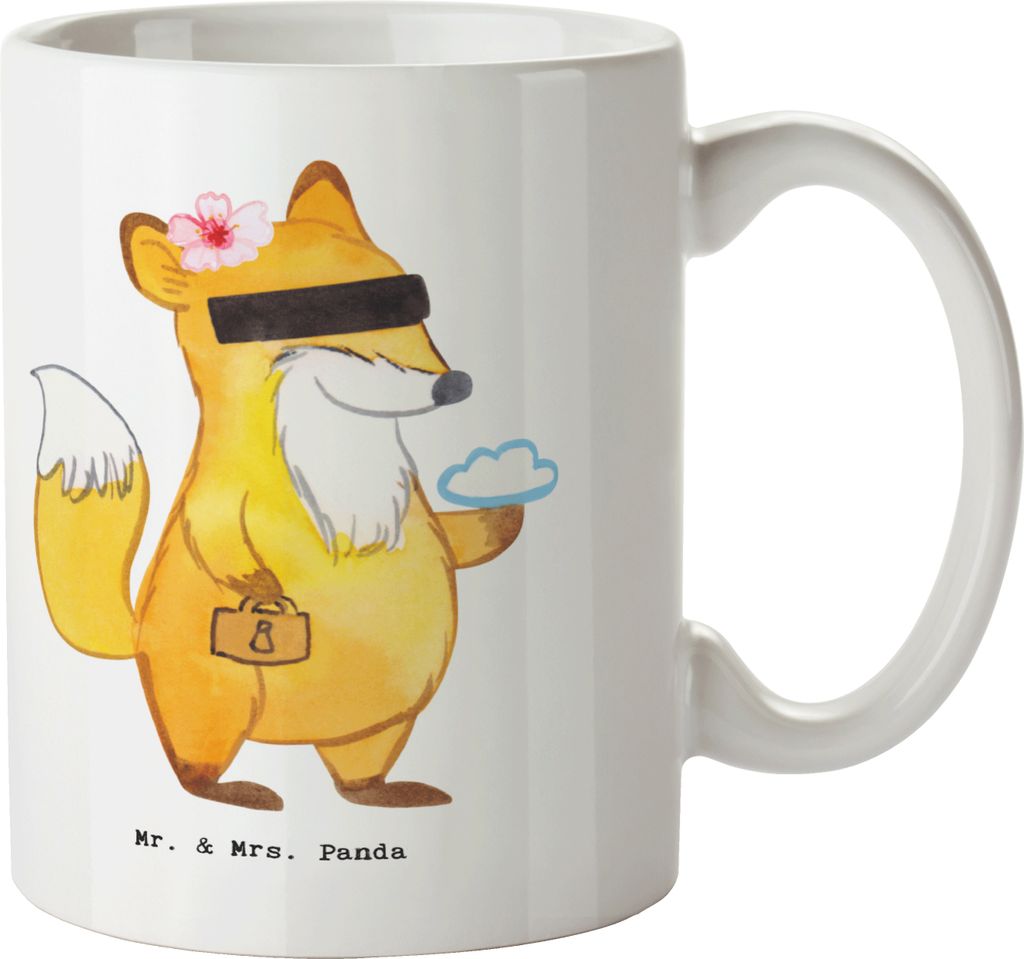 Mr. & Mrs. Panda Kaffeebecher Datenschutzbeauftragte Herz - Weiß - Geschenk, Becher, Kaffeetasse, Datenschutz, cappuccinotasse, Tasse, Datenschüt...