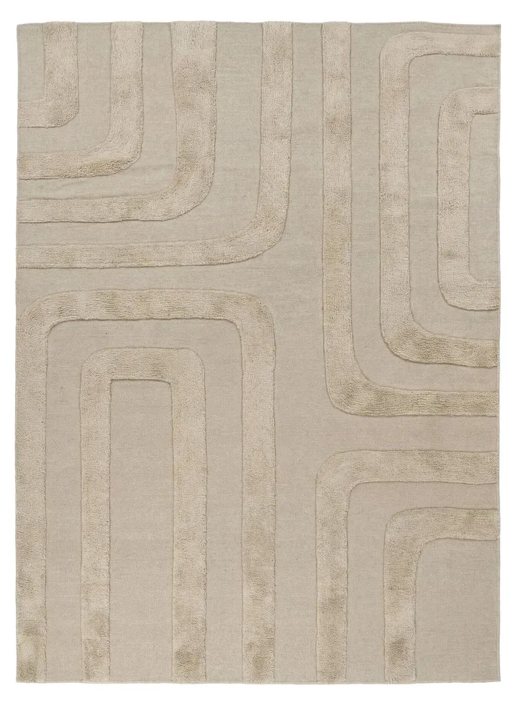 Tapis laine 160x230cm Judith Lines Greige : confort thermique salon - 6