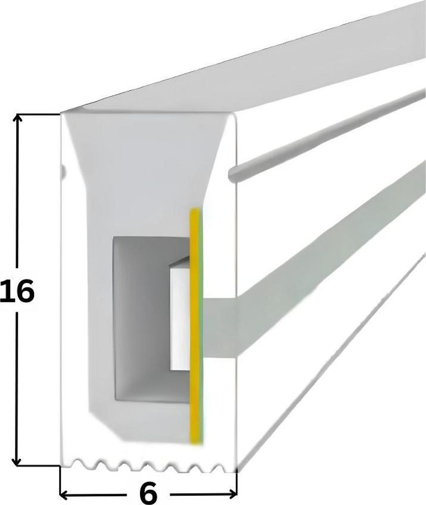 LED NEON TUBE 06×16 mm Silikon Schlauch – 5 m Rolle - 12 W – 24 V – IP67 – CRI größer als 93 - Schneidmaß 50mm