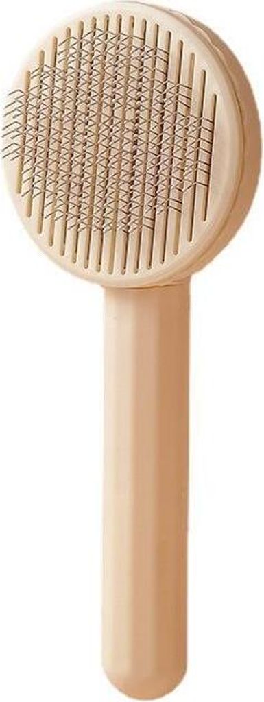 INF Selbstreinigende Haarbürste für Haustiere Beige