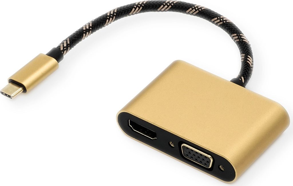 ROLINE GOLD Display Adapter USB Typ C - VGA + HDMI