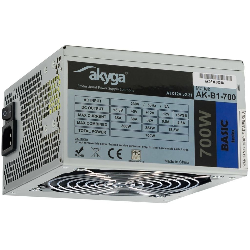 Akyga AK-B1-700 Netzteil 700 W 20+4 pin ATX ATX Grau Produktbild 