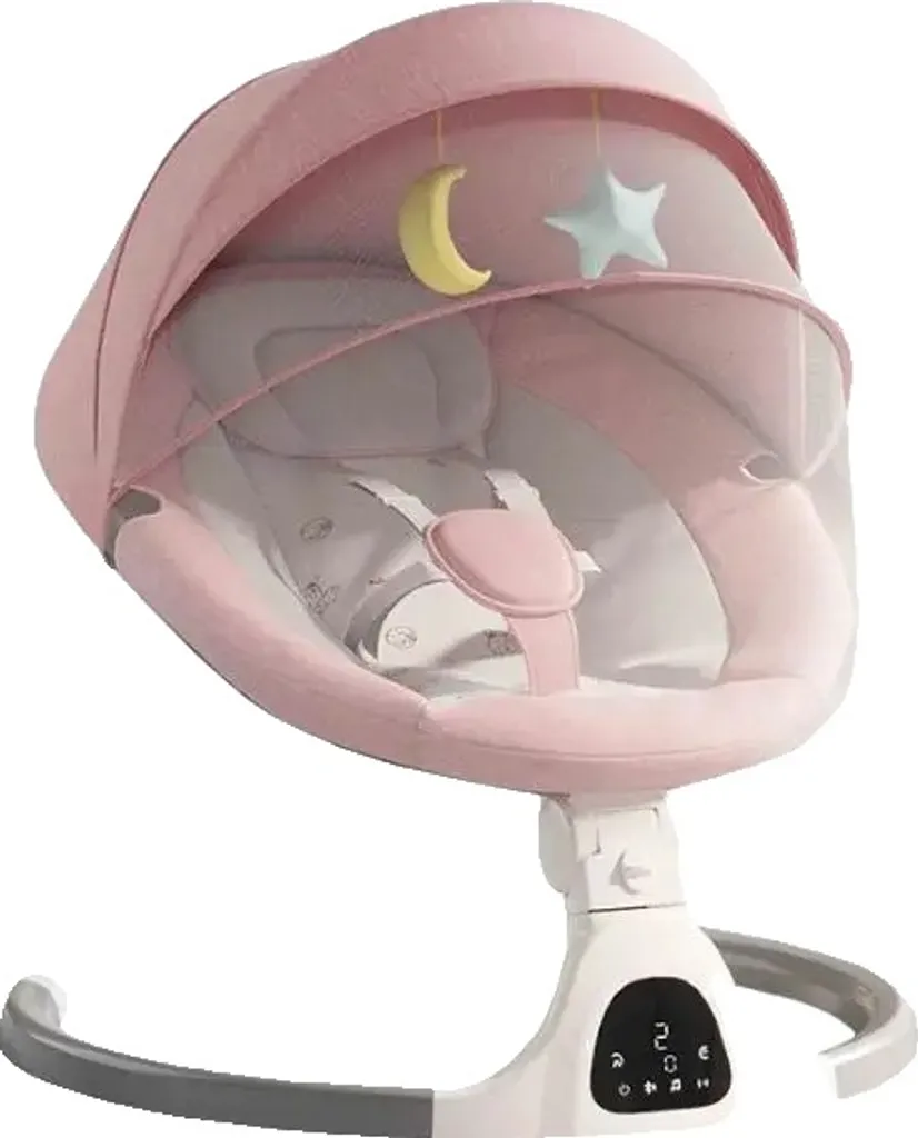 Balançoire électrique bébé avec télécommande, confort 0-30 mois, PINK