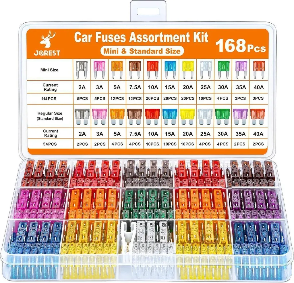 Lot 168 Fusibles Lames Zinc 2A-30A avec Pince pour Réparation Electrique
