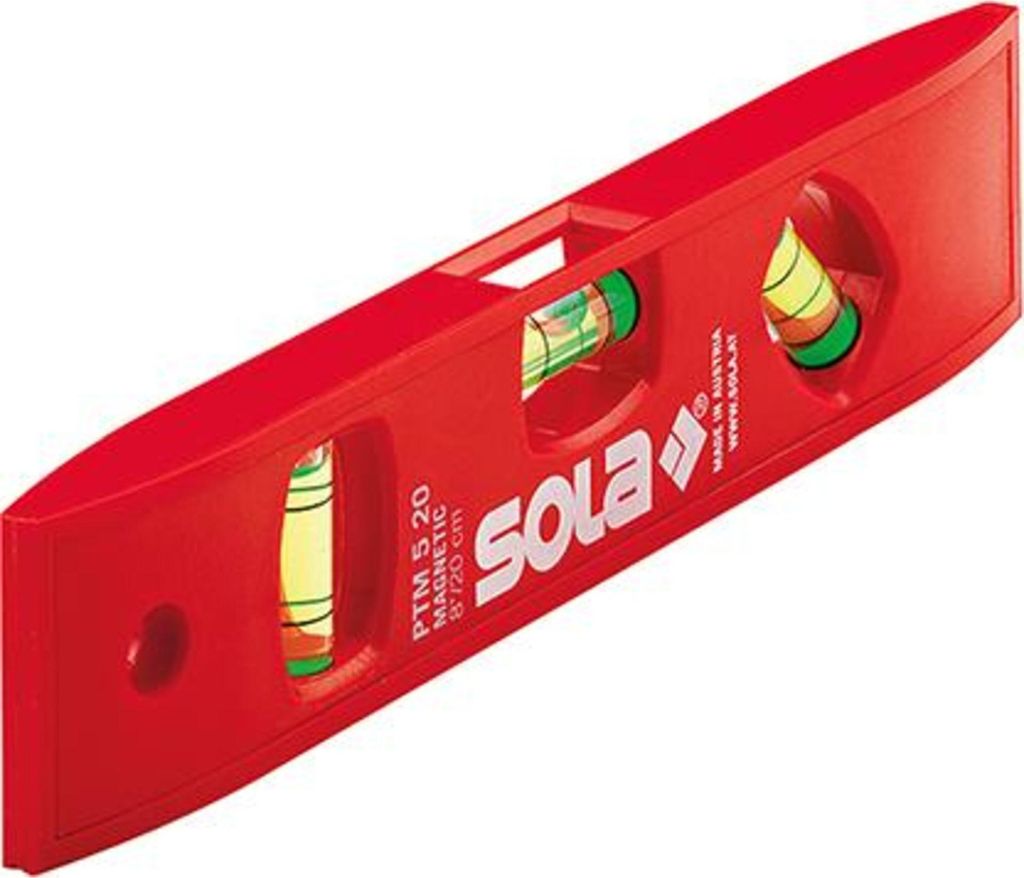 Sola Wasserwaage L.20cm Ku. Magnetstreifen 3Libellen Produktbild 