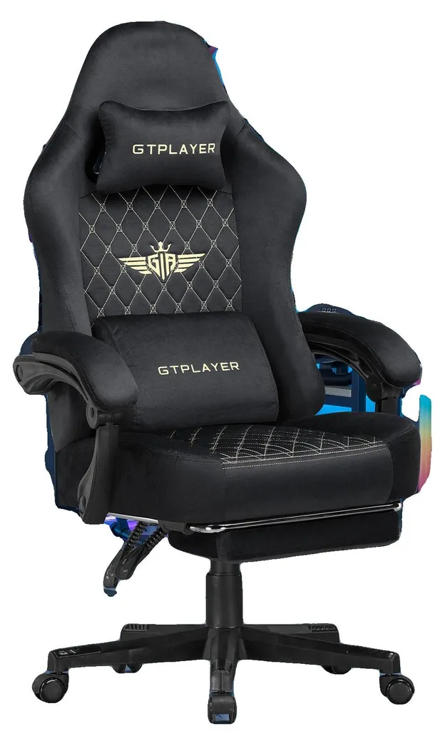 Siège de Bureau Gaming Noir Design Ergonomique et Dossier Inclinable