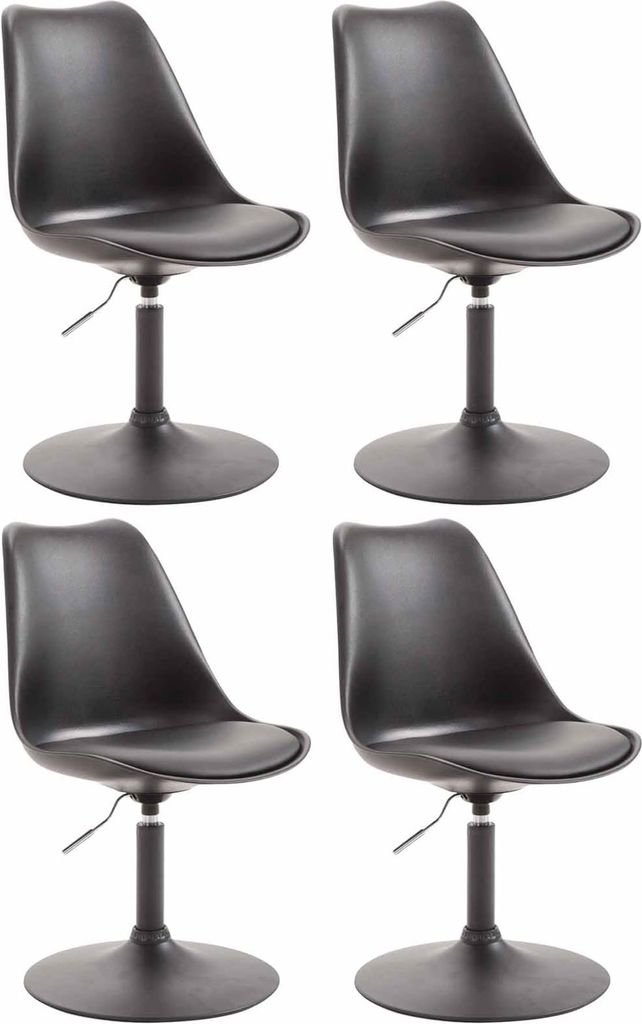 4er Set Esszimmerstühle HLO-CP13 Kunststoff schwarz