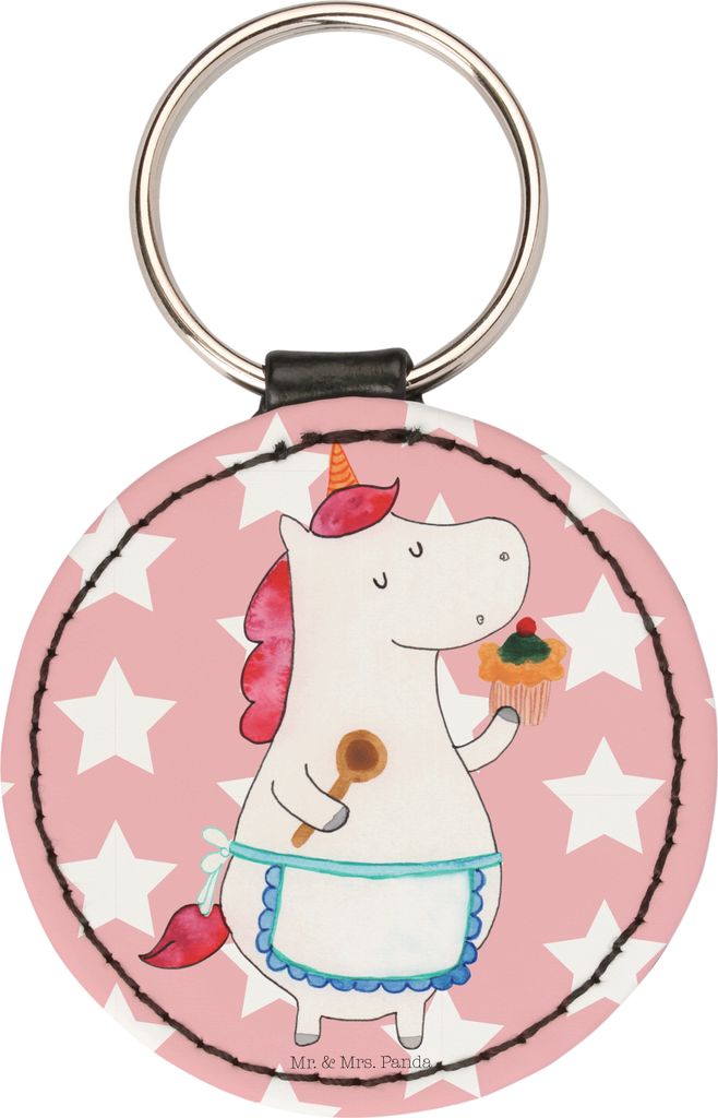 Mr. & Mrs. Panda Anhänger Einhorn Küche - Rot Pastell - Geschenk, Schlüsselanhänger Modern, Backen, mini, Muffin, Taschenanhänger, Unicorn, Ku...