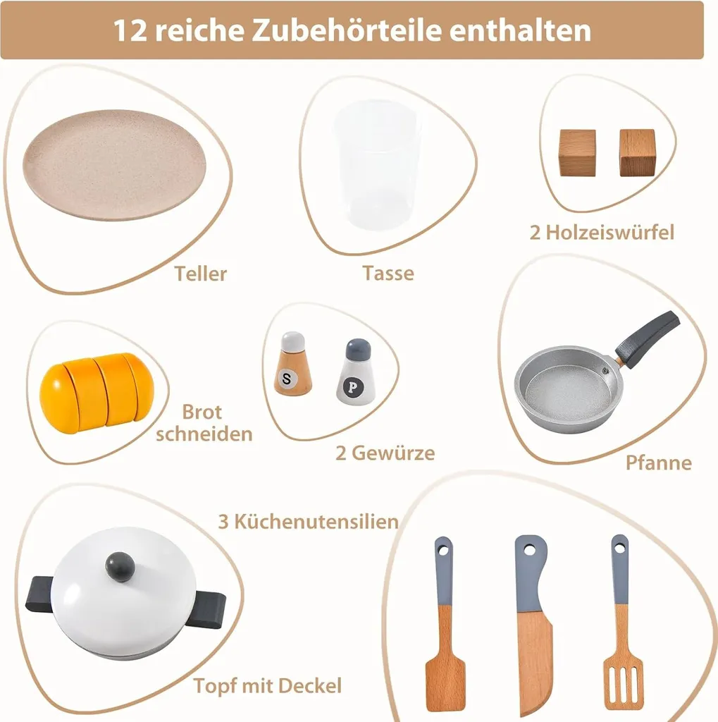 Cuisine en Bois Interactive : Solution de Jeu Sans Plastique Durable - 6