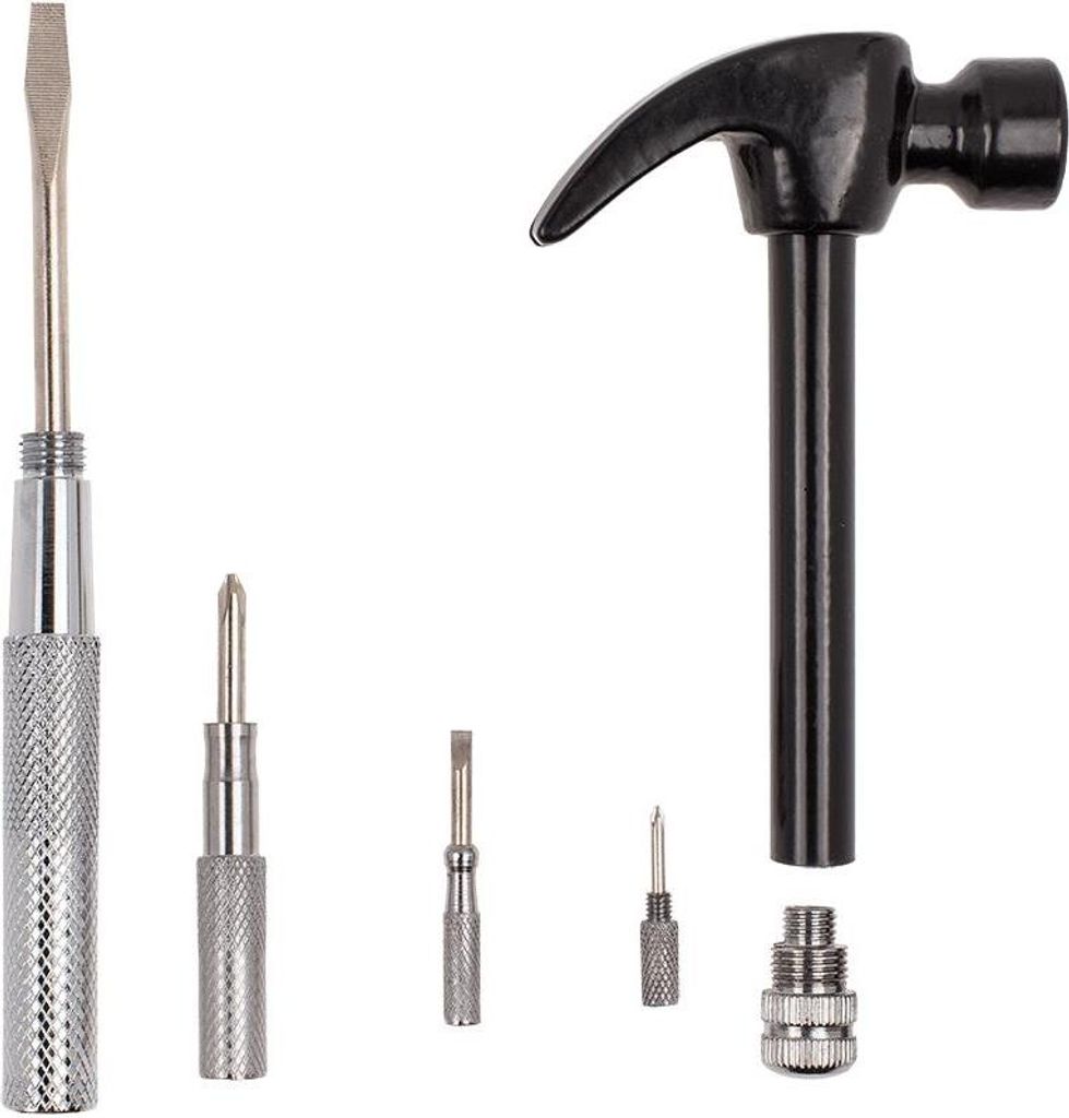 Hammer mit Schraubenzieher im Griff 6-in-1 Geschenkidee Produktbild 