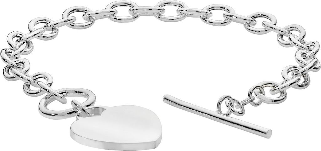 Modisches 925 Sterling Silber (Rhodiniert) Herz Damen - Armband - 19cm*33mm, 14 Gramm; TRS25735