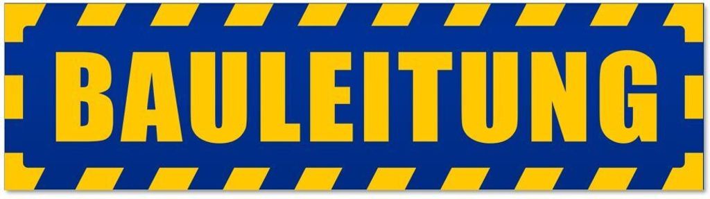 Kiwistar - Autoaufkleber - Blau - 45 x 12 cm - Bauleitung gestreift - Hinweis Aufkleber Sticker für Auto, Kfz, Fahrrad, PKW, LKW