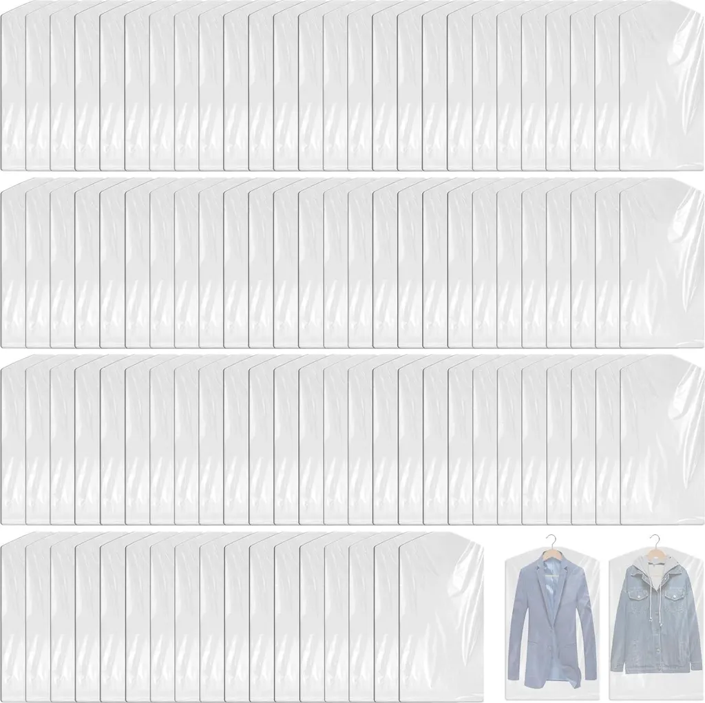 Housse Vêtement Anti-Poussière 60x100cm : 100 Sacs contre l'Humidité