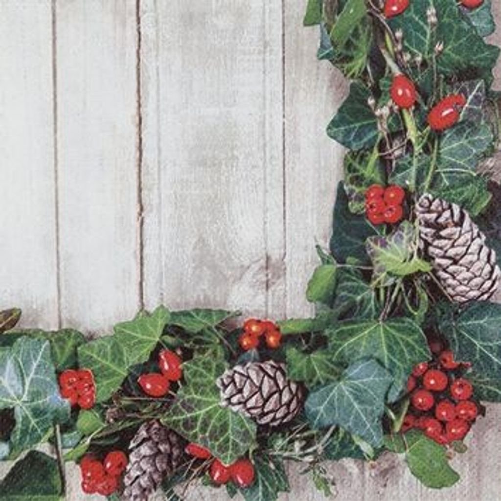 RP 20 kleine Cocktailservietten Ivy Wreath - Bordüre aus Produktbild 
