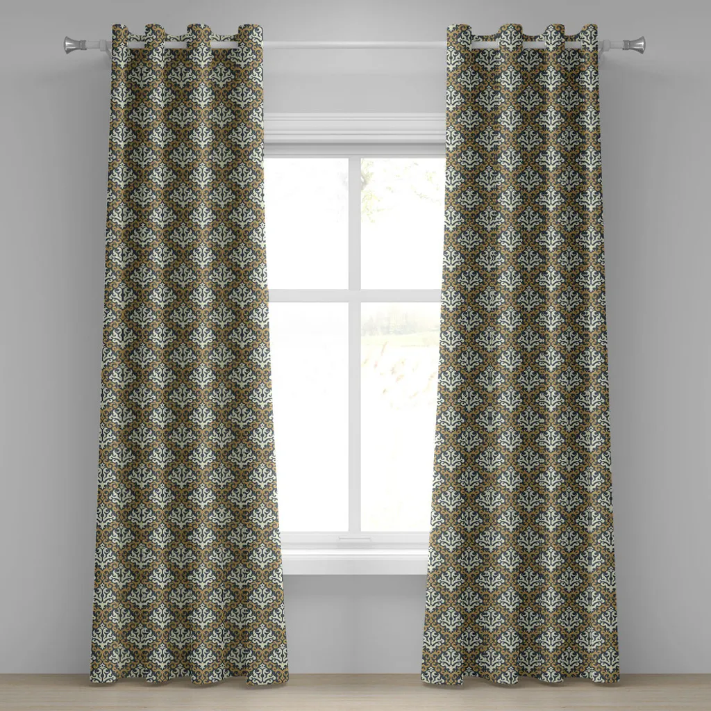 Rideaux décoratifs baroques 2 panneaux pour salon et chambre 245cm