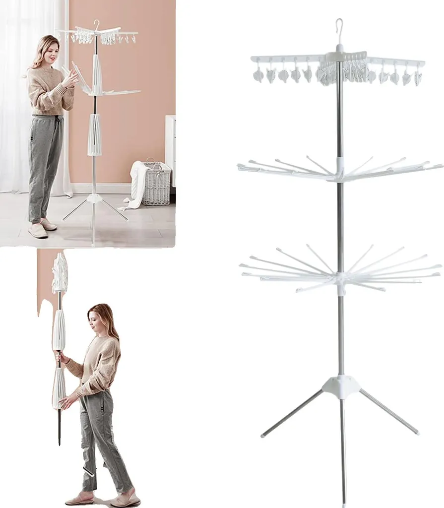 Séchoir à linge intérieur pliable inox - Idéal pour petits appartements
