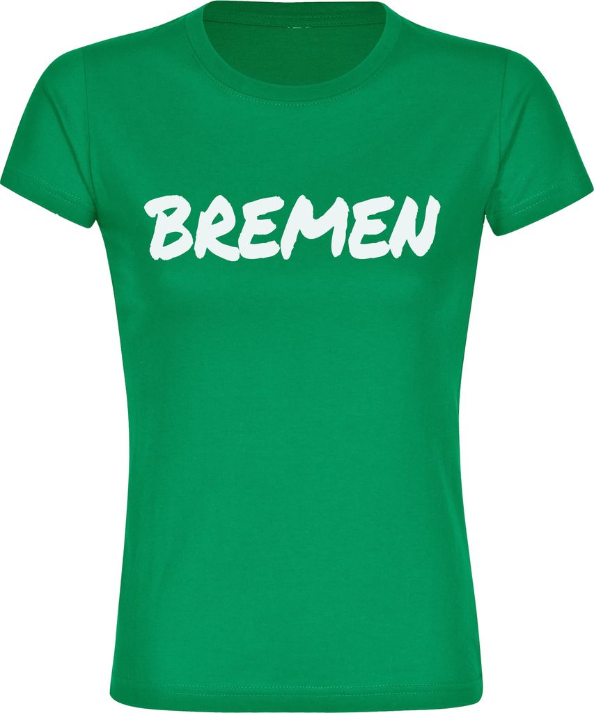 multifanshop Damen T-Shirt - Bremen - Textmarker, grün, Größe S