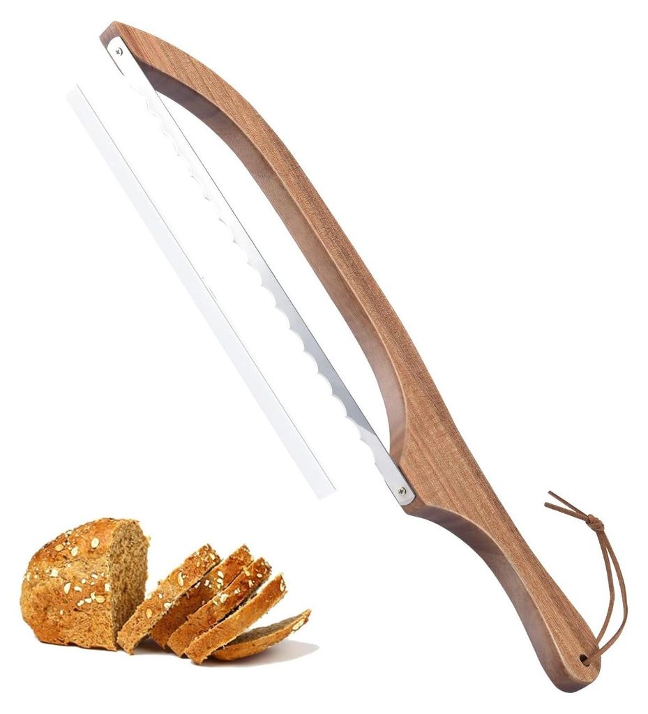 Brotmesser, Bogenbrotmesser für selbstgebackenes Brot, Sauerteigbrotschneider für selbstgebackenes Brot, Sauerteigbrotschneider, Holzbrotmesser m...