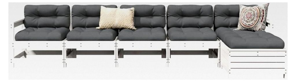 Garten-Lounge-Set aus massivem Kiefernholz im Latten-Design