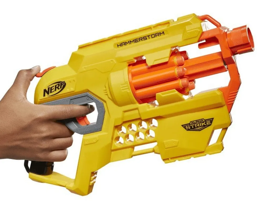 Blaster Nerf Alpha Strike Hammerstorm avec armement par chien manuel
