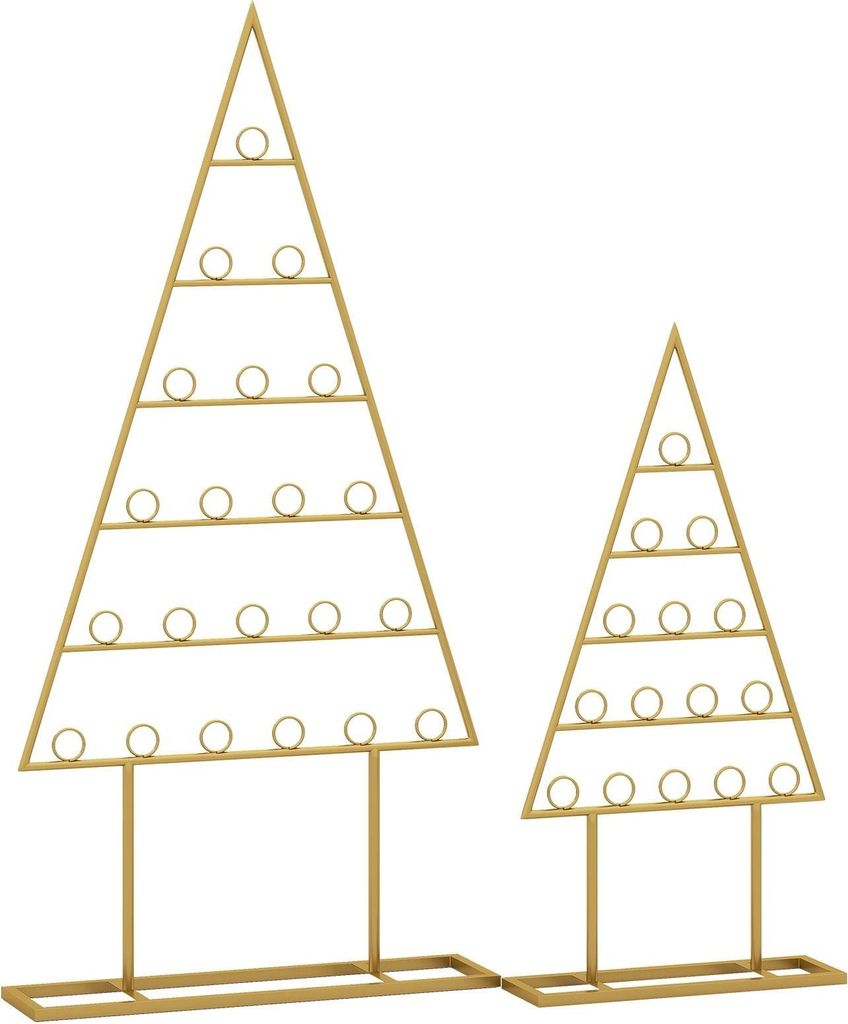 Weihnachtskartenhalter-Set in Baumform - Metall, 36 Clips, Schwarz