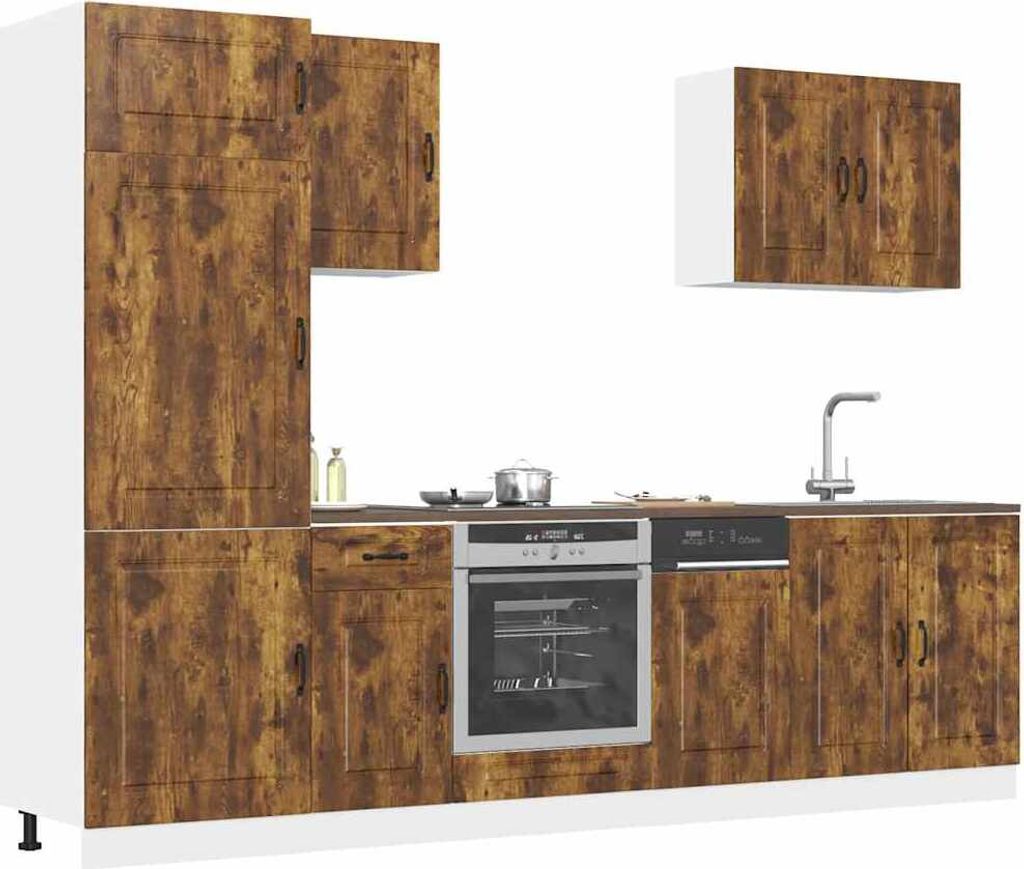 Hochwertig 7-tlg. Küchenschrank-Set Kalmar Räuchereiche Holzwerkstoff 3314766