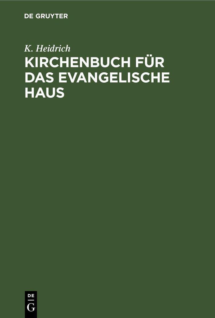 Kirchenbuch für das evangelische Haus