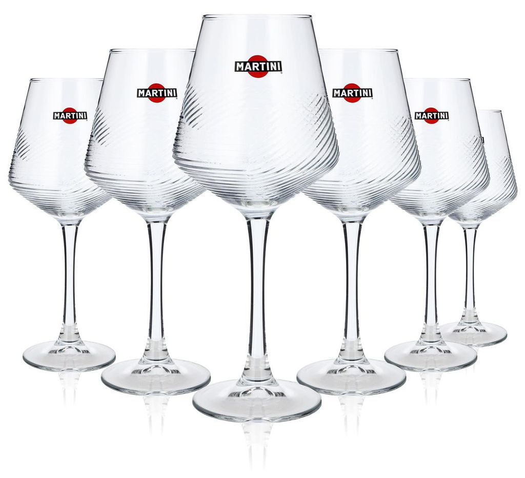6x Martini Wermut Glas Stielglas 0,425l Gläser Weinglas Produktbild 