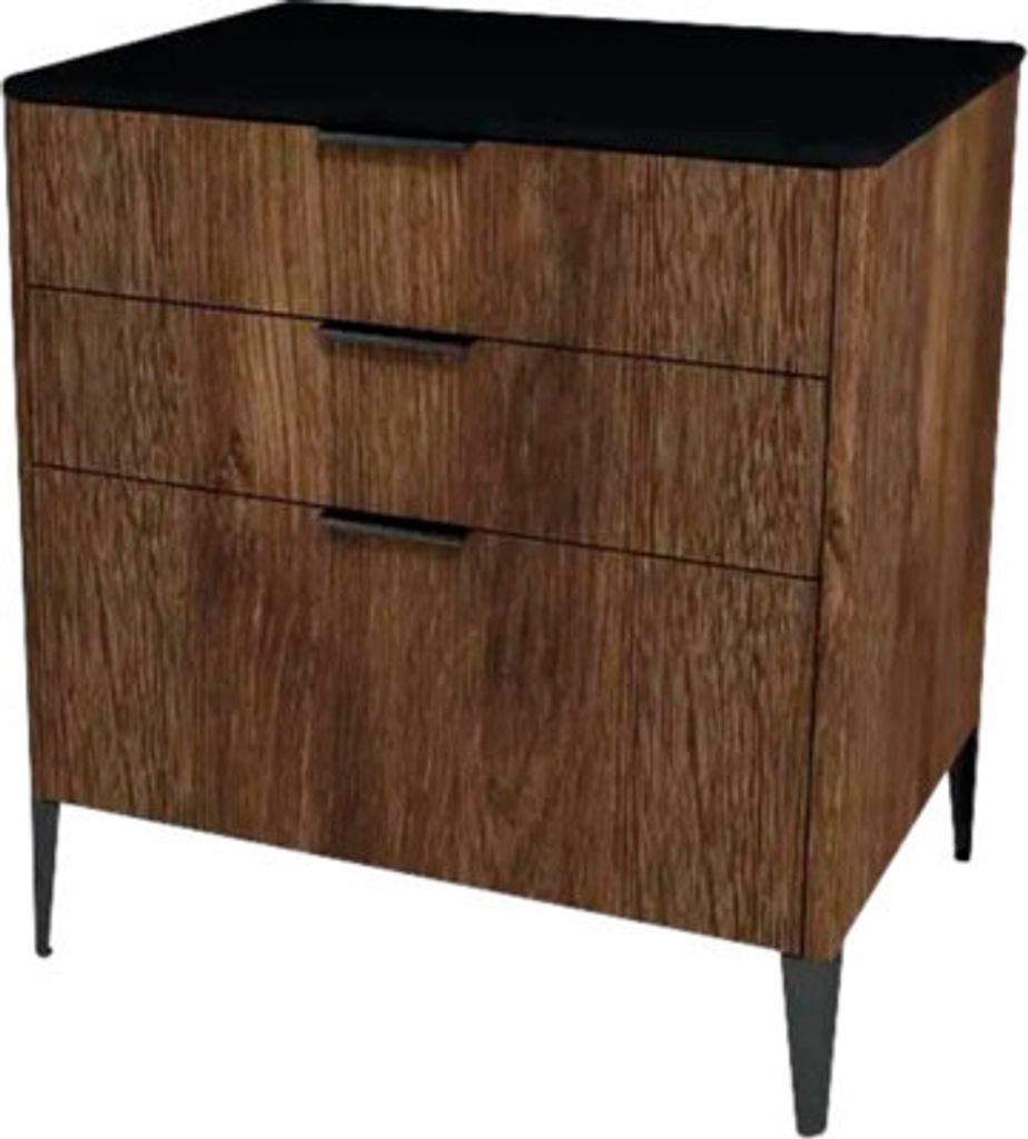Waschtischunterschrank mit 3 Schubladen Devo Lotos BxHxT 70 x 76 cm x 53 cm Frontfarbe bronze expressive oak
